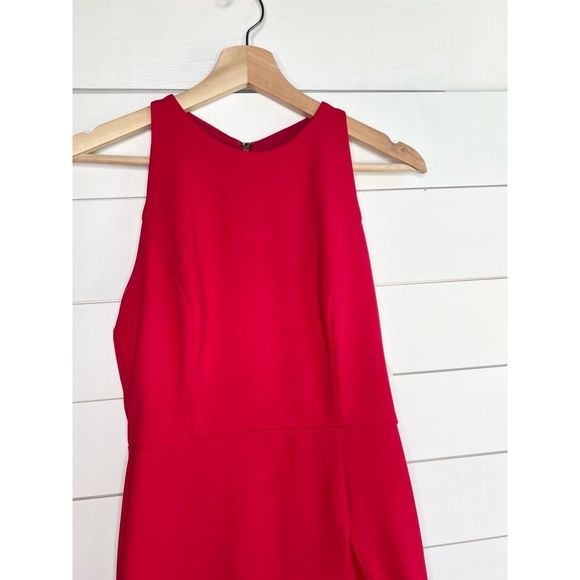 Betsy & Adam Red Sleeveless Ruffled Hem Formal Dress Petite 10 - Picture 4 of 14